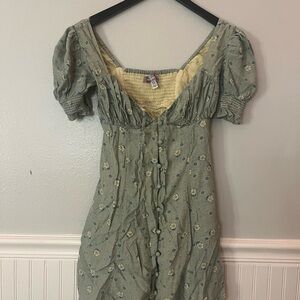 Urban Outfitters Green Floral Midi Dress